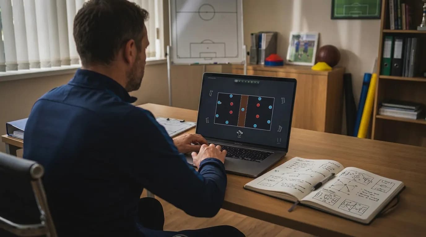 A coach prepares a tactical diagram in UTEAM Coach
